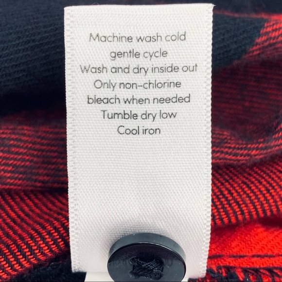 Athleta Red Checkered Print Flannel Button Down Shirt - Picture 9 of 9